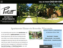 Tablet Screenshot of petrettiapartments.com